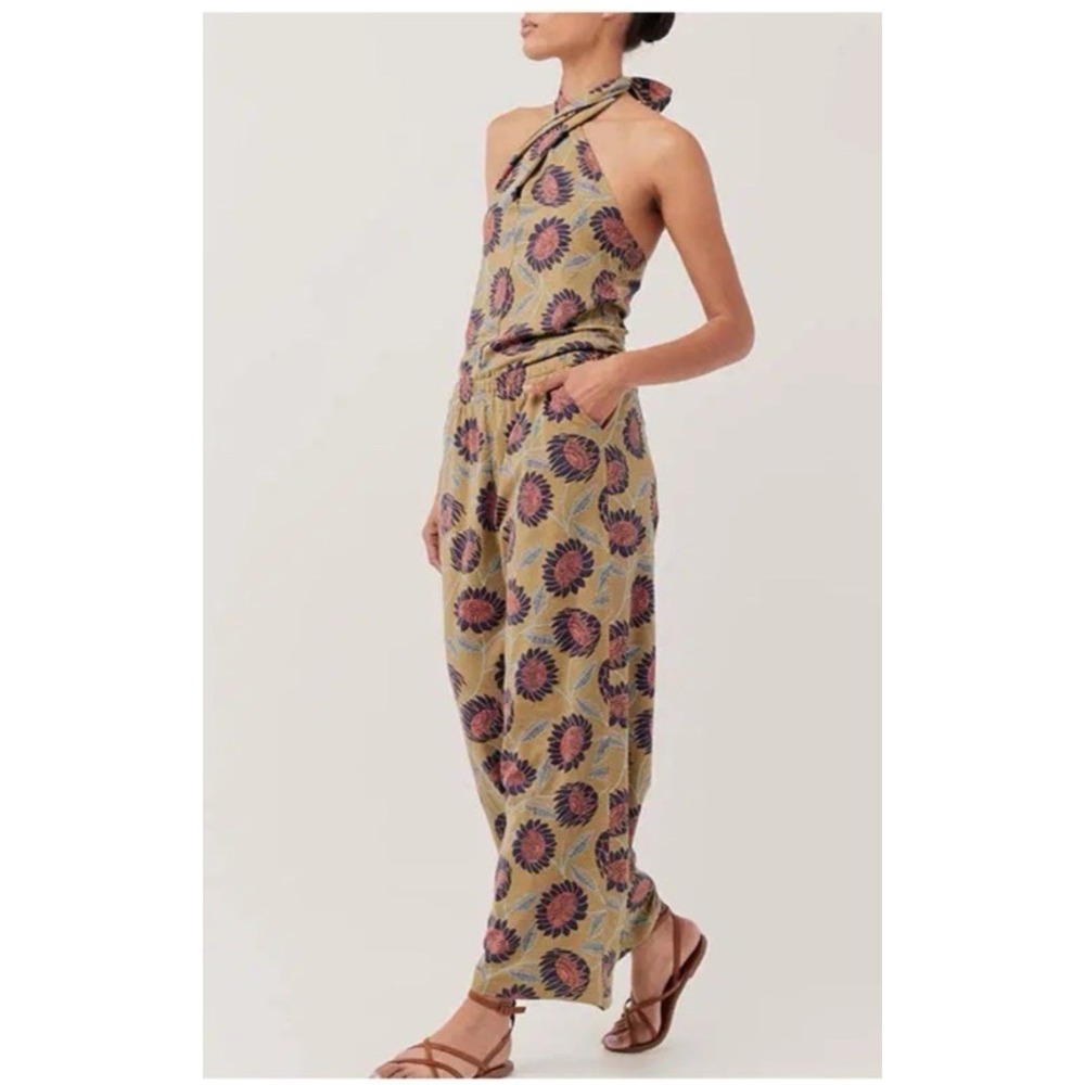 PACT Halter-Neck Floral Print Jumpsuit